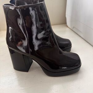 Journey Brown Patent Boots size 10